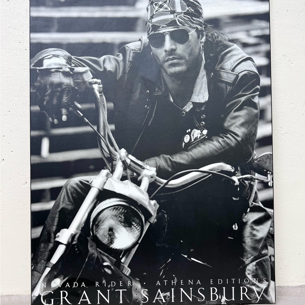 Grant Sainsbury ‘Nevada Rider’ Laminated on Wood 1990s Model Aesthetic 23.5”x31”
